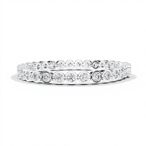 Bracelet tennis de luxe en or blanc massif 18 carats plaqué rhodium, serti de diamants ronds de 9,3 carats cultivés en laboratoire, avec fermoir dissimulé, idéal pour offrir ou porter lors de soirées. - Product Image 1