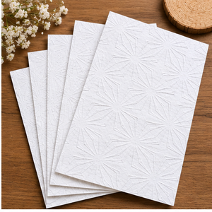 Hojas de Papel Hechas a Mano con Estampado Floral Blanco Premium para Invitaciones de Boda, Envoltura de Regalos, Manualidades, Creación de Tarjetas - Product Image 4