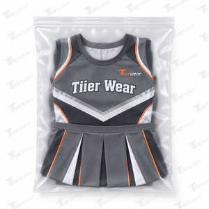 Uniforme de cheerleading pour femmes, équipe de lycée, tissu extensible respirant facile d'entretien, haut de cheerleading et jupe de cheerleading athlétique, ensemble complet - Product Image 6