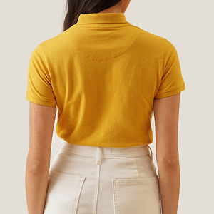 เสื้อโปโลคอวีผู้หญิง แขนสั้น สวมใส่สบาย ระบายอากาศได้ดี เนื้อผ้านุ่ม ทรงหลวม กระดุมตกแต่ง เหมาะสำหรับฤดูร้อน ใส่ได้ทุกวัน - Product Image 3
