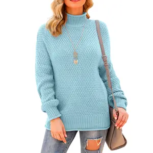 Kunden spezifischer Damen pullover mit V-Ausschnitt Schwerer gestrickter Baumwoll pullover für Damen Plus Size Sweater Low MOQ aus Bangladesch mit niedrigem MOQ