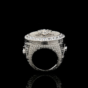 Luxury Moissanite Round <b>Bee</b> Signet Ring 925 Sterling Silver Iced Hip Hop Statement Jewelry <b>Gift</b> Unisex Fashion Design - Product Image 3