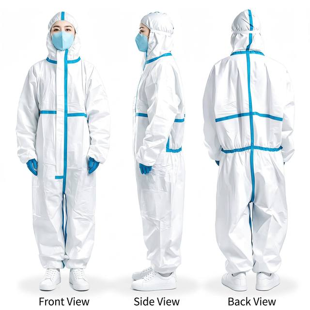 Medical Protective Suit Disposable Isolation Gown Waterproof Breathable Safety Coverall for Hospital Clinic Protection