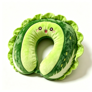 Almohada de viaje en forma de pepino, linda almohada de peluche para el cuello con forma de pepino, almohada suave y esponjosa para el cuello - Product Image 4