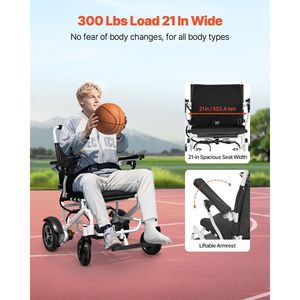 Silla de Ruedas Eléctrica Motorizada para Adultos, Plegable, Ligera, Capacidad de 300 lb, Alcance de 13 Millas, Rendimiento en Todo Tipo de Clima - Product Image 6