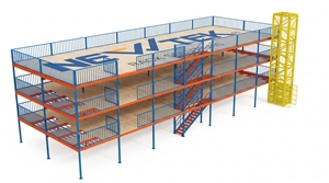 Mezzanine en acier Q235, gain de place, assemblée, revêtement poudré, OEM, boulonnée, capacité de stockage 300-1000 kg/m², double la capacité de stockage - Product Image 5