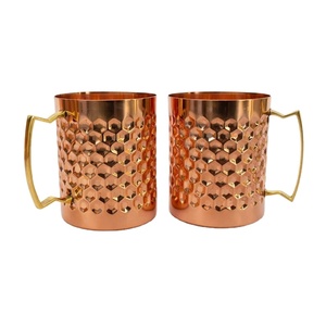 100% <b>Copper</b> Handmade Hammered <b>Copper</b> Moscow Mule Mugs: Solid <b>Copper</b> <b>Cups</b>, Brass Handles - Product Image 5