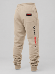 Fly Humble <b>Men's</b> <b>Navy</b> Blue Sweatpants Elastic Waist Drawstring Casual <b>Joggers</b> Heat Transfer Print Logo Left Leg Midweight - Product Image 6
