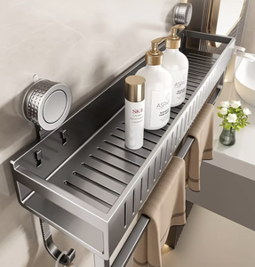OEM/ODM Large Capacity No Drill Bathroom Shelf Suction Cup Wall Mounted <b>Storage</b> <b>Rack</b> <b>Shower</b> Caddy Toilet Organizer Holder - Product Image 4