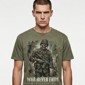 Camiseta Vintage para Hombre, Fabricante Personalizado, Diseño Gráfico Punk Zombie, Camiseta Roja Desgastada de Algodón, Estilo Rock, Ropa Urbana para Hombre - Product Image 3