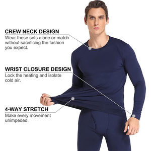 Premium Quality <b>Men's</b> All-Season Thermal <b>Base</b> <b>Layer</b> Set Spandex/Polyester Fabric Breathable Quick Dry Eco-Friendly Plus Size - Product Image 5