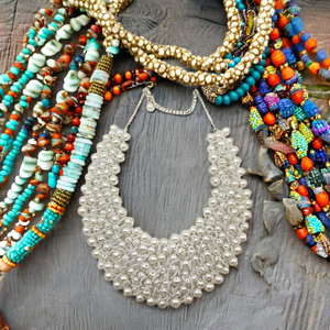 Gargantilla trenzada de calidad de exportación de suministro directo de fábrica con conjunto de declaración hecho a mano barroco accesorios de diseñador al por mayor - Product Image 5