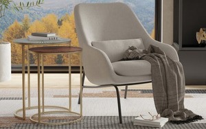 Studio <b>Table</b> Modern Nesting Coffee <b>Tables</b> Set Of 2 Metal Frame Tempered Glass Top Living Room Furniture Minimalist - Product Image 5