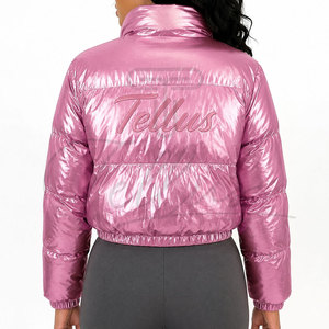 New Fashion Winter Quilted Ladies <b>Padded</b> Puffer Jacket <b>Padded</b> Jacket for Women's Custom Shine Puffer Jacket for Women - Product Image 3