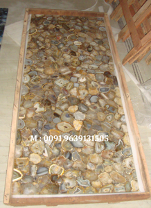 Most Beautiful Gemstone Blue Color Agate Slab For Kitchen And Home Manufacturer Of Translucent Natural Gemstone Blue Agate Slab - Product Image 6