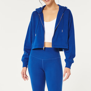 Sweat-shirts à capuche d'hiver pour femmes, faits sur mesure, populaires, 100% coton molletonné, coupe ample, fermeture éclair, manches longues, bonne qualité - Product Image 1