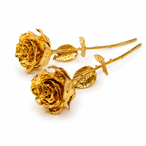 Rose en or 24 carats, rose véritable préservée, fleurs trempées dans l'or, cadeau de luxe pour la Saint-Valentin, la fête des mères, un anniversaire - Product Image 1
