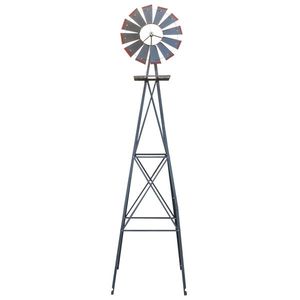 Moulin à vent gris et rouge de 8FT résistant aux intempéries pour le produit de fournitures de jardin de jardin de cour - Product Image 1