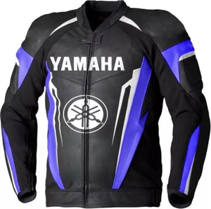 Chaqueta de Motociclismo para Hombre, Marca Ramaha, de Cuero Vacuno Genuino, con Protección de Nivel 2 CE y Soporte para la Espalda - Product Image 1