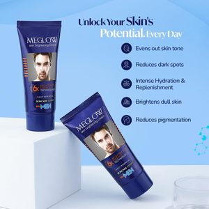 Crema Aclarante y Blanqueadora de Piel Meglow para Hombres |   Ayuda a reducir las manchas oscuras, previene la pigmentación y unifica el tono de la piel. |   1.76oz (50g) - Product Image 4