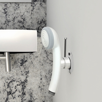 Douchette à main au design moderne et élégant, à économie d'eau, haute pression, avec régulateur, en chrome, pour salle de bain, avec robinet de pulvérisation facile à utiliser