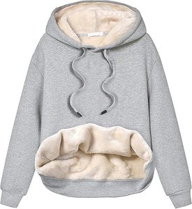 Women's Sherpa Fleece <b>Hoodie</b> Warm <b>Teddy</b> Pullover Winter Sweatshirt Ladies Plush Sherpa <b>Hoodie</b> Soft Fuzzy Fleece Winter Pullover - Product Image 1
