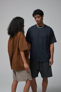 Camisetas de Manga Corta para Hombre, 100% Algodón, de Alta Calidad, Estilo Hip Hop, Holgadas, Anti-Pilling, Lisas, Negras, Casuales, con Logotipo OEM Personalizado - Product Image 5