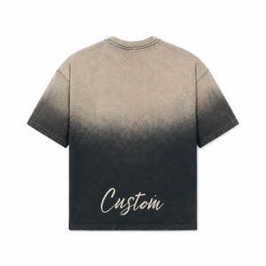 เสื้อยืดแขนสั้นผู้ชายทรงโอเวอร์ไซส์ไล่เฉดสี ผ้าถัก สวมใส่สบาย ความยาวปกติ สีพื้น ระบายอากาศได้ดี - Product Image 2
