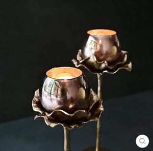 Candelabro de Latón con Forma de Flor, Resistente al Calor, Decoración para el Hogar - Product Image 2