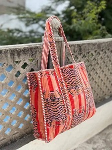 Women's Beach Velvet Handbag Indian Tiger Printed Quilted Shoulder <b>Bag</b> - Product Image 2