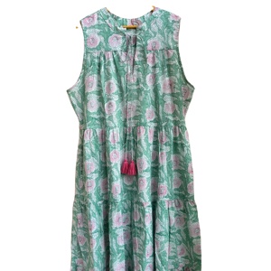 Vestido estampado a mano, túnicas indias, vestido largo indio de algodón - Product Image 1