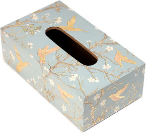 Boîte à mouchoirs en bois naturel imprimé fleurs, artisanat moderne pour comptoir de cuisine, porte-serviettes et porte-mouchoirs, prix avantageux - Product Image 4