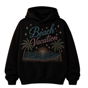Sudadera con Capucha Personalizada con Pedrería, Sudadera con Capucha Decorada con Cristales y Diamantes, Diseño Brillante para Hombre y Mujer, Directo de Fábrica, MOQ - Product Image 2