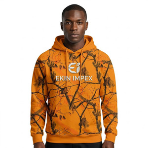 Sweat-shirt à capuche unisexe personnalisé en sublimation, couleur jaune unie, avec poche kangourou, 100% polyester, polaire, séchage rapide, respirant - Product Image 3