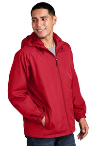 Chaqueta de plumón impermeable roja para hombre, ligera, con capucha, impermeable, plegable, para exteriores, con media cremallera, ODM - Product Image 4