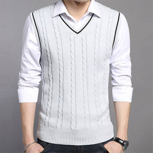 Stylish <b>Knitted</b> <b>Vest</b> <b>Men</b> Classic Sleeveless Sweater Casual Fashion Knit Top Wholesale Apparel Supplier - Product Image 1