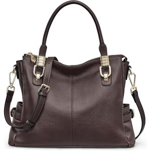 Bolso Tote de Cuero Genuino para Mujer, con Diseño Tie Dye, Marca Personalizada, Bolso de Hombro con Textura Granulada, Cierre de Cremallera, Correa Ajustable para Viajes y Uso Diario - Product Image 2