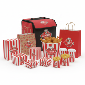 Caja de Papel para Papas Fritas, Cajas para Alitas de Pollo y Hamburguesas, Caja para Comida Rápida para Llevar, Bolsa Térmica Aislada para Llevar - Product Image 3