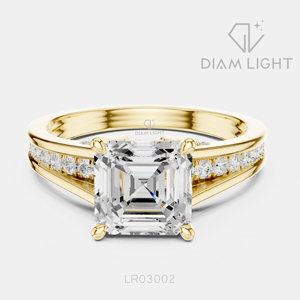 Classic 1.78CT Asscher Cut Lab Grown Diamond Engagement <b>Ring</b> in 14KT White Gold with F+ Color VS+ Clarity Engagement <b>Ring</b> - Product Image 3