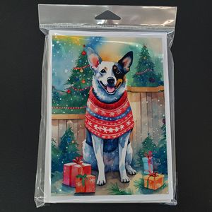 Chien de bétail australien fantaisiste A7 Cartes de voeux de Noël Pack de 8 cartes vierges avec enveloppes Taille 5x7 - Product Image 3