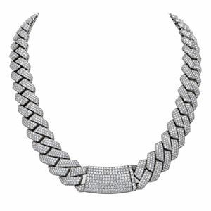 Cadena Cubana de Lujo con Incrustaciones de Moissanita VVSD de 15 mm y 3 Filas, Chapada en Oro sobre Plata 925, de 16-24 Pulgadas, Unisex, Estilo Hip Hop, con Certificado GRA - Product Image 1