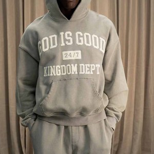 Sudadera con Capucha Premium de la Marca God Is Good, con Bordado de la Frase 'God Blessed', en Felpa Francesa de Algodón Grueso - Product Image 2