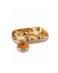 Bandeja Moderna de Lujo, Hecha a Mano, Pulida, con 6 Recipientes, Multiusos, para Servir Frutos Secos, de Cobre y Latón, para Toda Ocasión, Venta al Por Mayor - Product Image 1