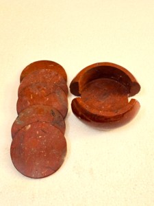 Sous-verres en Agate Jaspe Rouge Naturel, Lot de Six Pièces, Tranches de Pierres Précieuses Polies, Étanche, Décoration d'Intérieur, Mascotte, AMAYRA CRYSTALS EXPORTS - Product Image 3