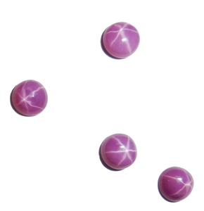 Rubis étoilé rond 5x5 mm 1 carat, cabochon poli créé en laboratoire avec effet étoile à 6 branches pour la fabrication de bijoux - Product Image 3