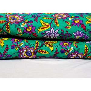 Tissu 100% Coton Indien Fait Main Sanganeri Imprimé au Bloc, Respirant, Écologique, Séchage Rapide, Léger, Brut, pour Filles - Vente en Gros - Product Image 1