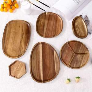 Bandeja de Desayuno Moderna de Madera Maciza de Acacia con Bordes Suaves, Estructura Estable, Diseño Ecológico para Bodas y Servicio Seguro - Product Image 1