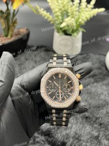 Reloj Cronógrafo de Acero Inoxidable con Incrustaciones de Diamantes Moissanite VVS, Reloj de Pulsera de Lujo - Product Image 2