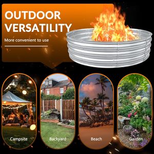 ODM Factory Outdoor Galvanized Steel Fire Pit Grills Portable Camping Planter Raised Garden <b>Bed</b> Foldable <b>Swing</b> Fire Ring Floor - Product Image 3