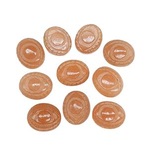 Natural Flashy Peach <b>Moonstone</b> Evil Eye Hand Carved Gemstone Beads For Jewelry Making 10x12mm <b>Moonstone</b> Carving Crystal Charms - Product Image 2